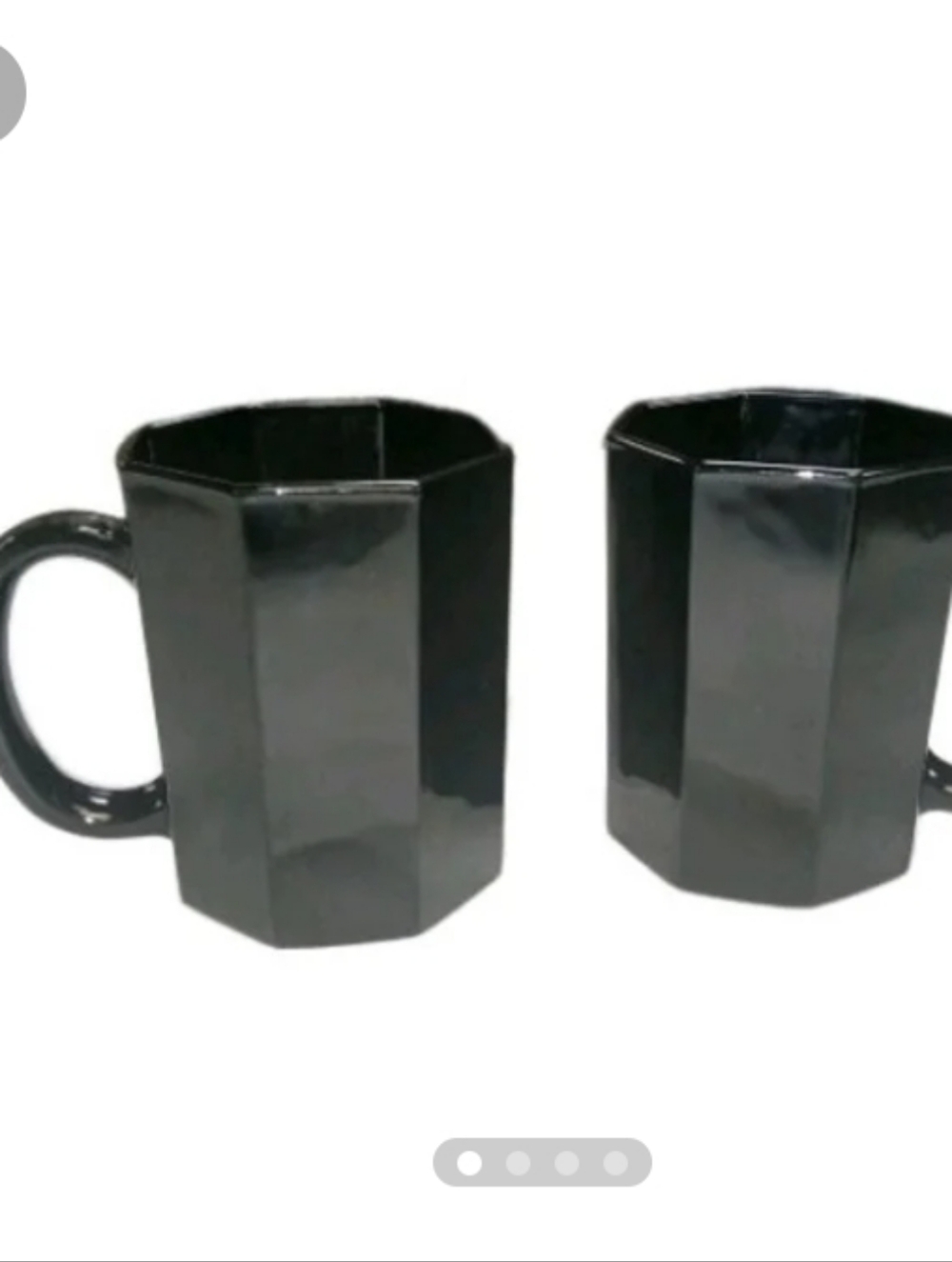 Vintage Arcoroc Black Octime Coffee Cups Mugs France Black Octagon  Set of 2